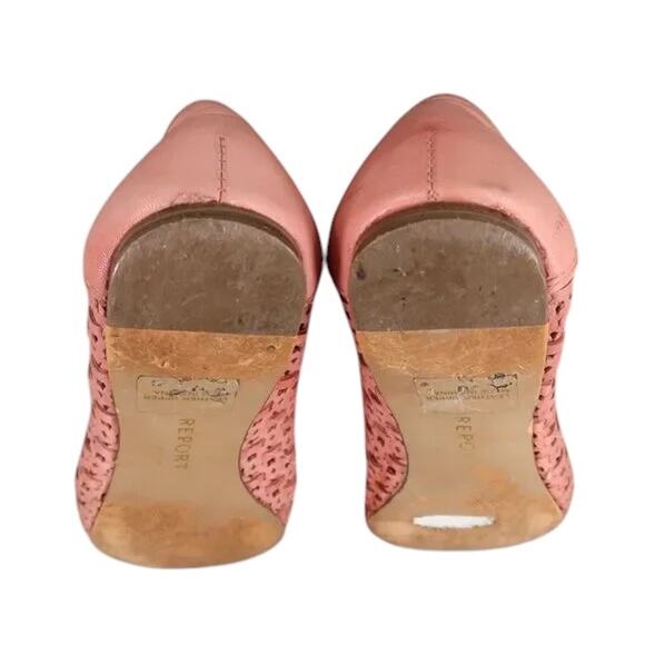 Report Shoes Womens 7 Flats Slip On Woven Peep Toe Ruffle Embellished Fashion - Picture 13 of 16